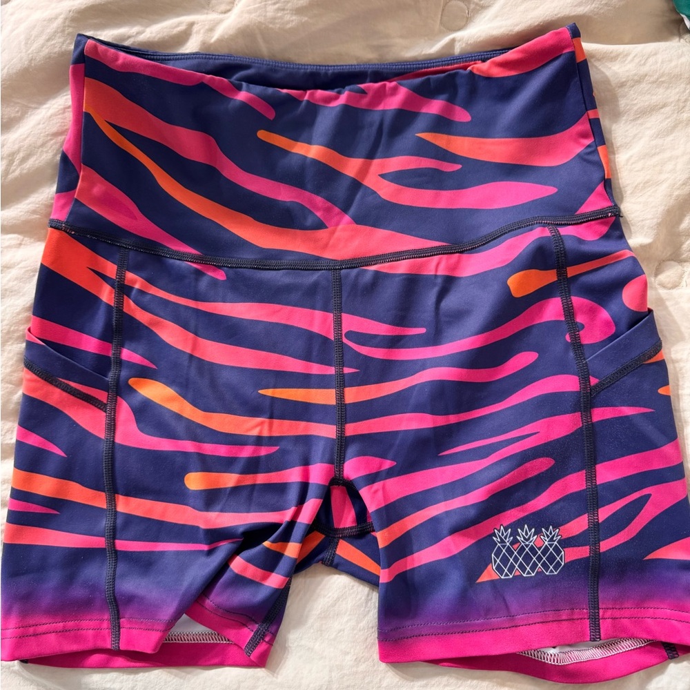 Tres Pinas L Zebra Print Athletic Shorts